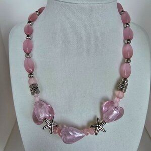 Handmade glass beaded necklace and bracelet